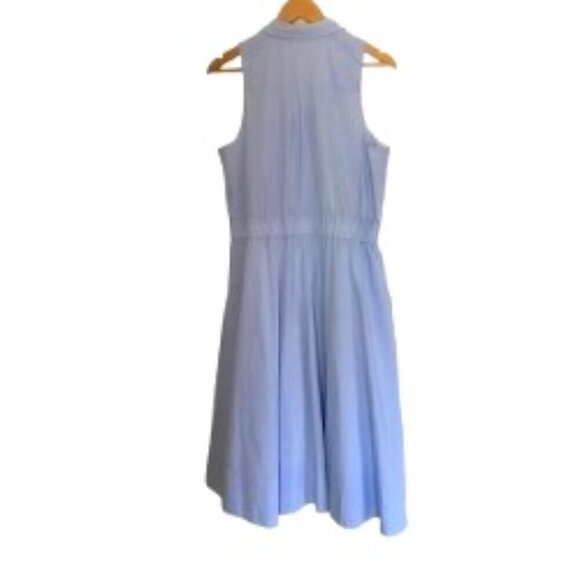 1901 Blue Button Down Sleeveless Dress 16 - Picture 3 of 4